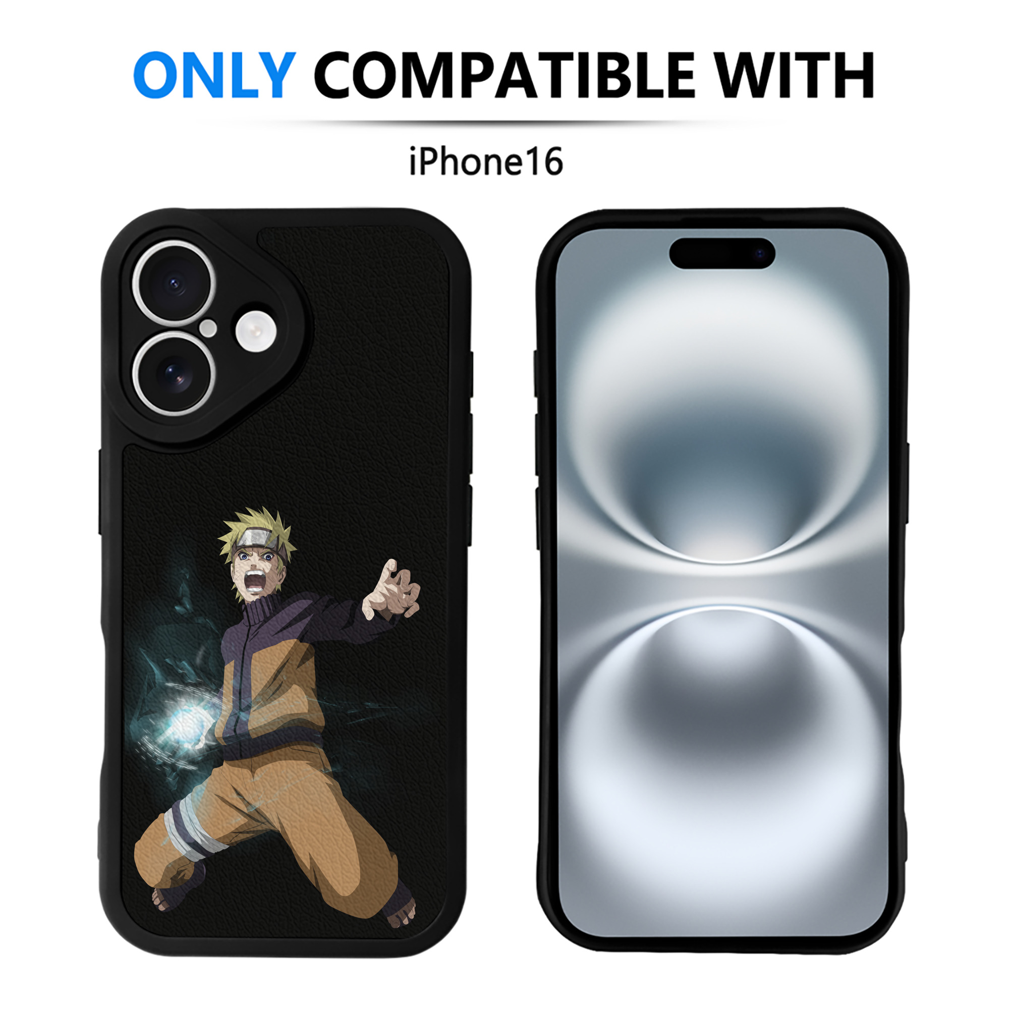 （画像用） NARUTO -ナルト- うずまき ナルト Uzumaki Naruto 【iPhone 16シリーズ対応】シリコンスマホケース（レザー調） 材質：シリコン
